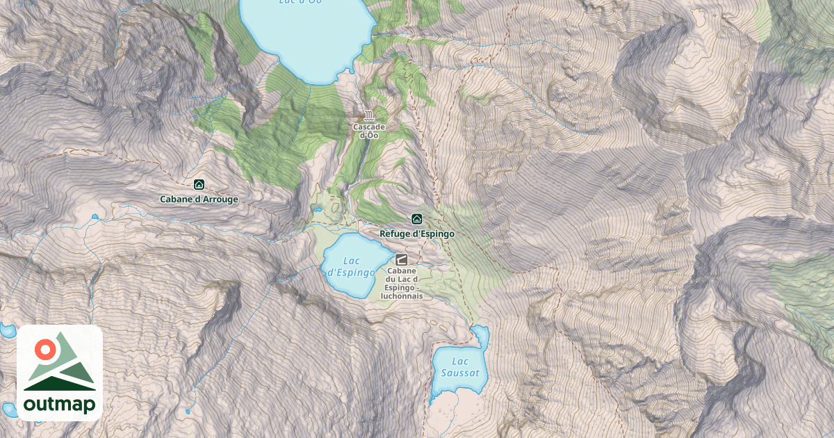 Map of Refuge d'Espingo