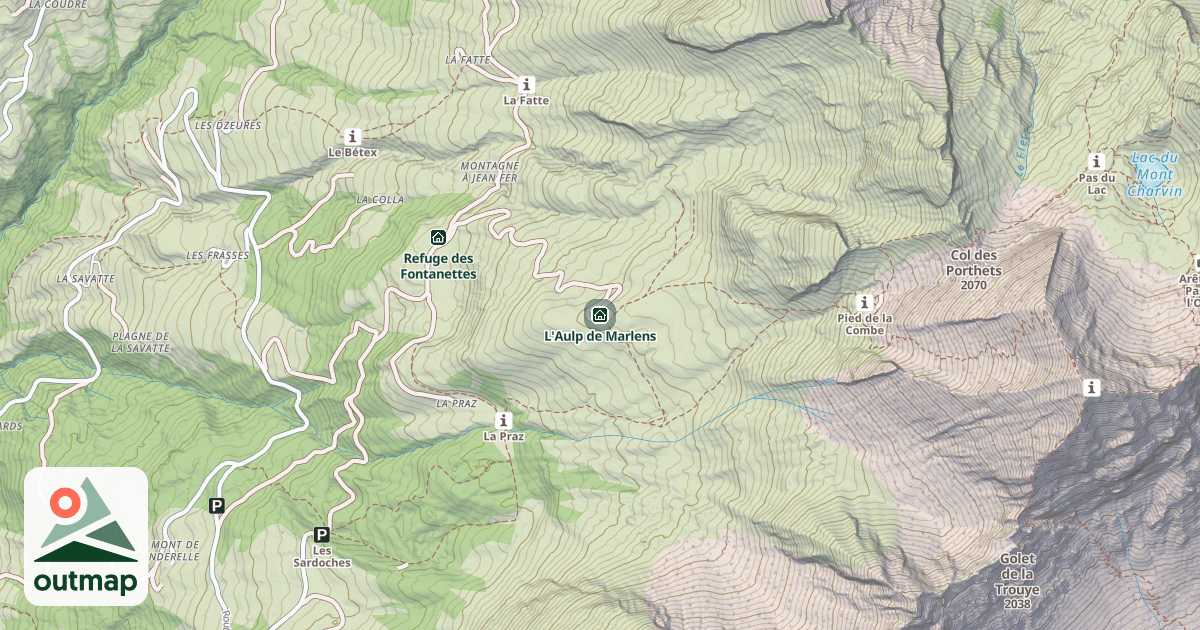 Map of L'Aulp de Marlens