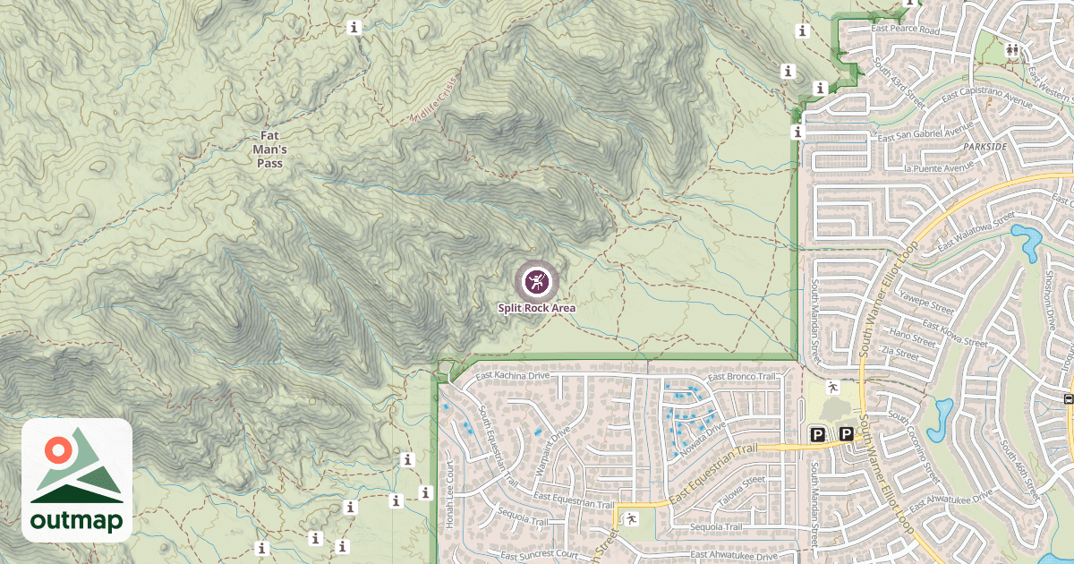 Map of Split Rock Area