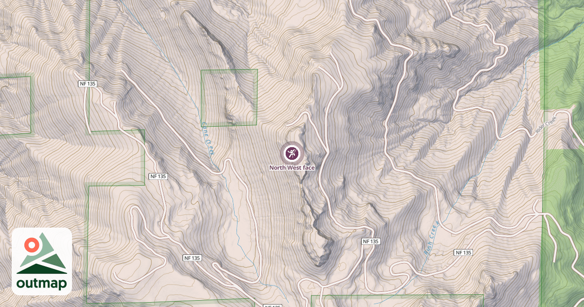 Map of North West face