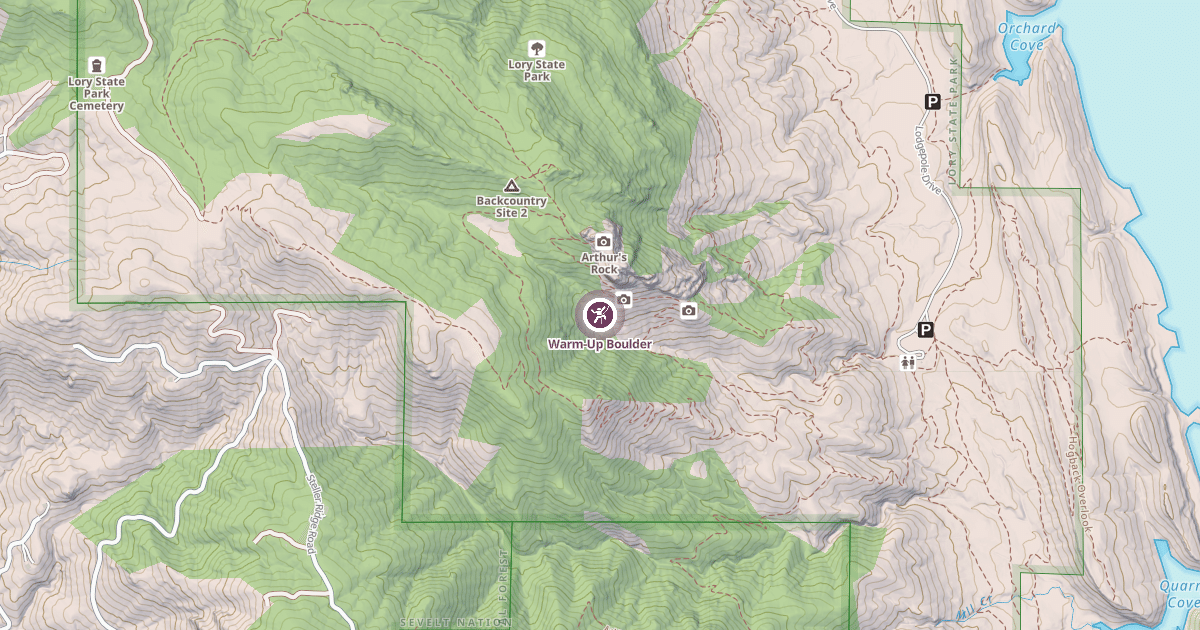 Map preview of Warm-Up Boulder