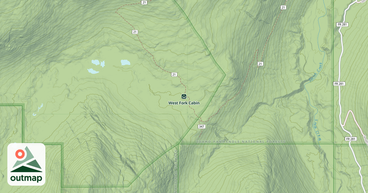 Map of West Fork Cabin