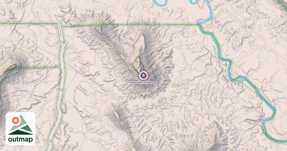 Map of Assembly Hall Peak