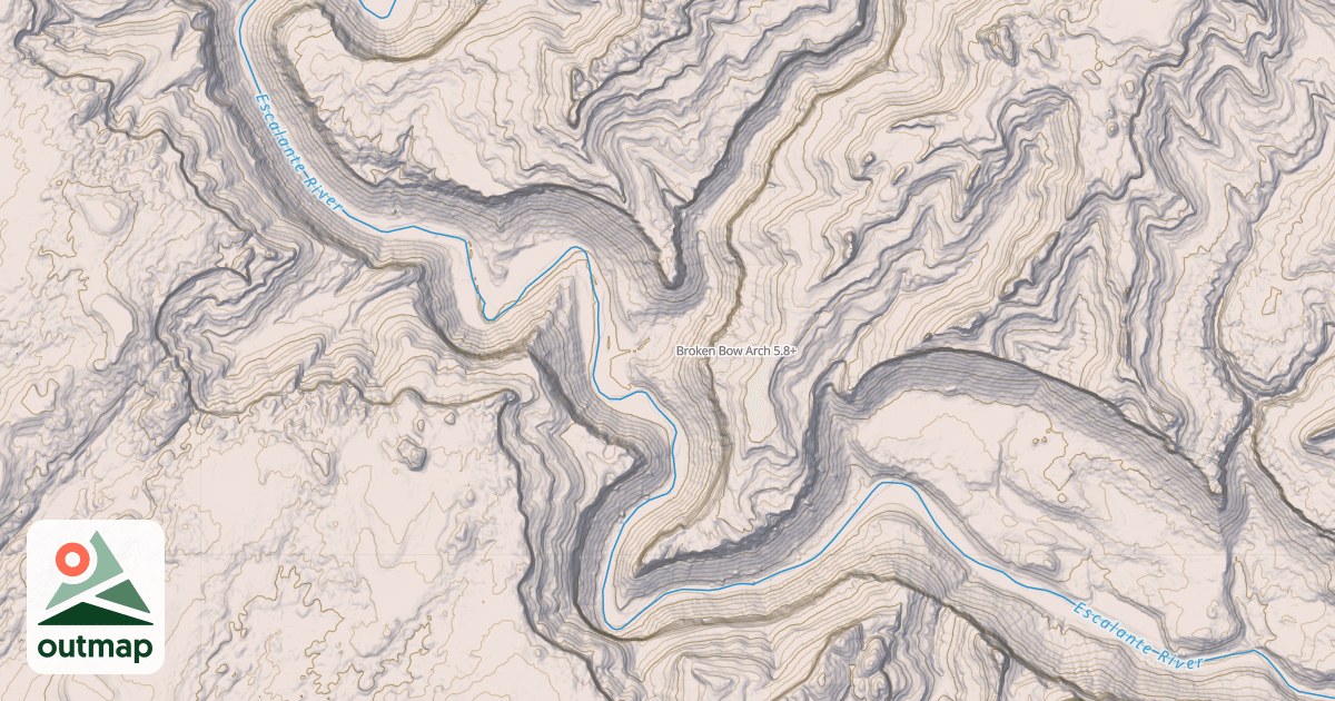 Map of Broken Bow Arch