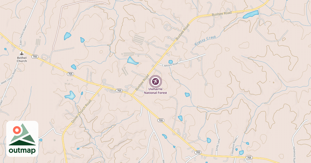 Map of Uwharrie National Forest
