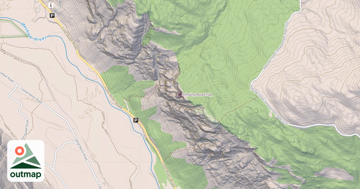 Map of Climbing Route Top