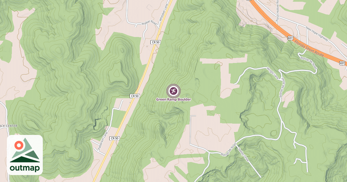 Map of Green Ramp Boulder