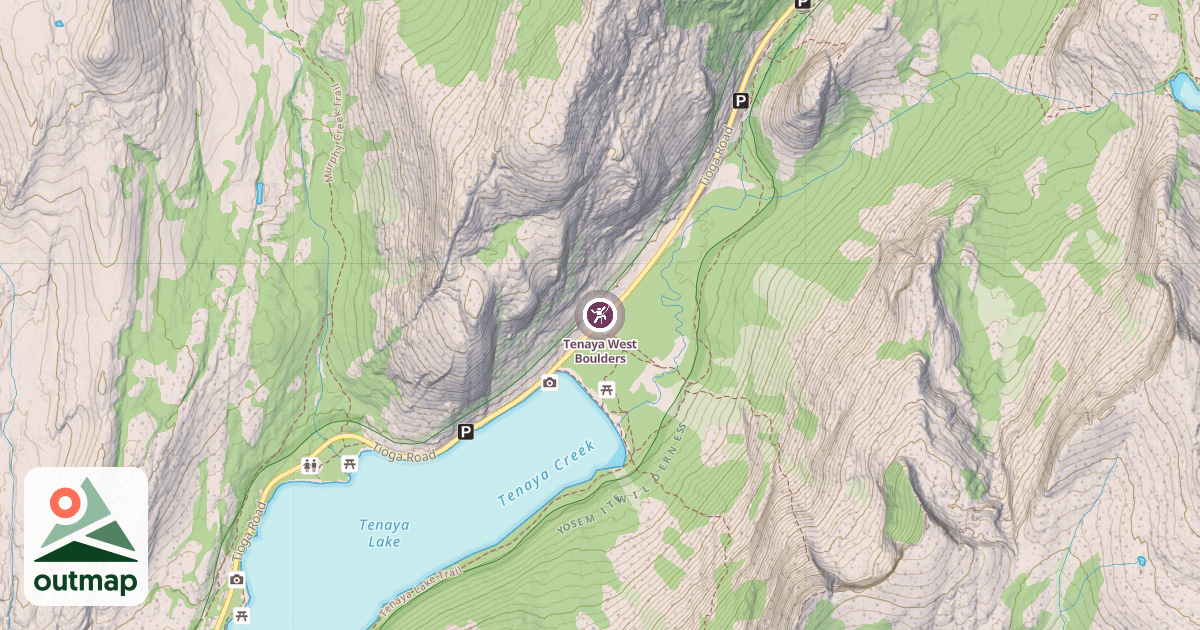 Map of Tenaya West Boulders