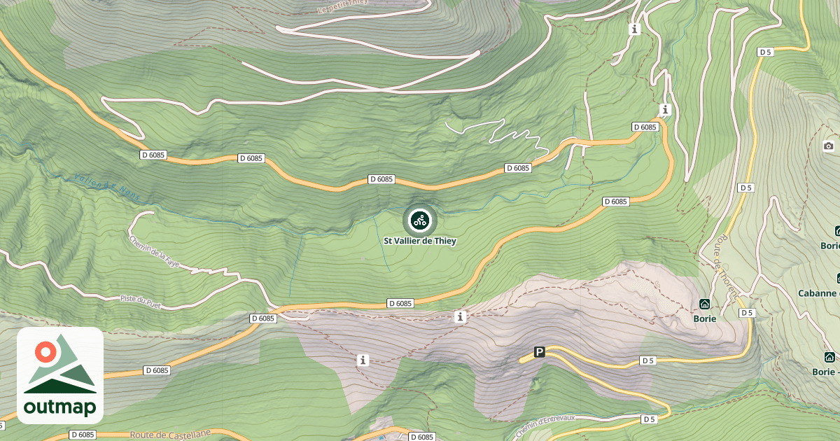 Map of St Vallier de Thiey