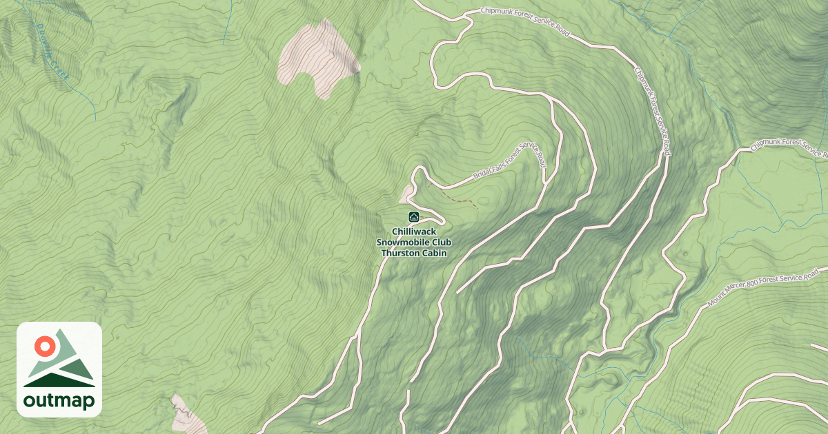 Map of Chilliwack Snowmobile Club Thurston Cabin