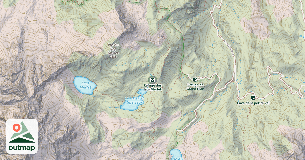 Map of Refuge des lacs Merlet