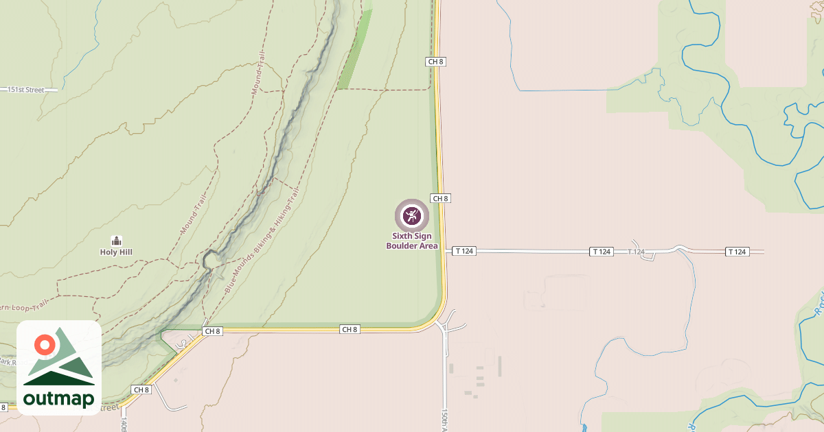 Map of Sixth Sign Boulder Area