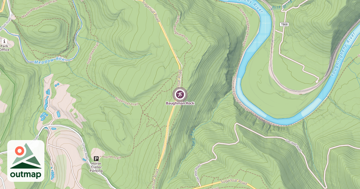 Map of Baughman Rock