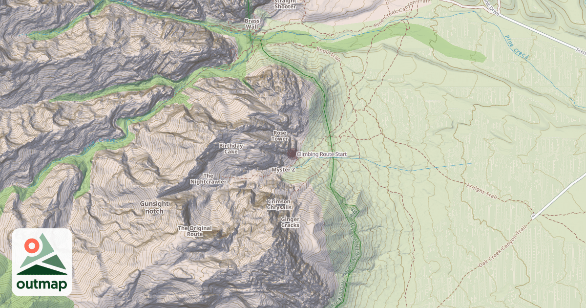 Map of Climbing Route Start