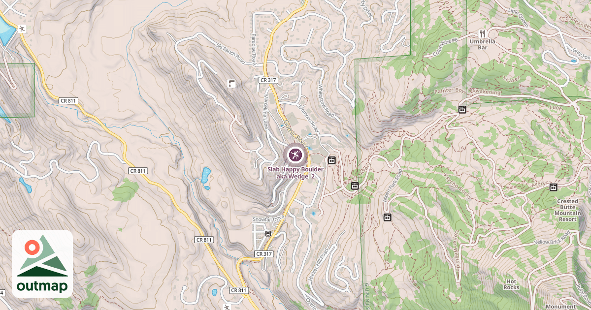 Map of Slab Happy Boulder aka Wedge  2