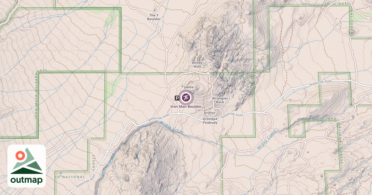 Map of Iron Man Boulder