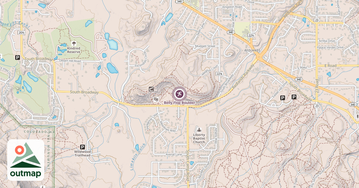 Map of Belly Flop Boulder