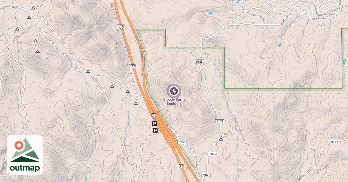 Map of Bloody Basin Boulders