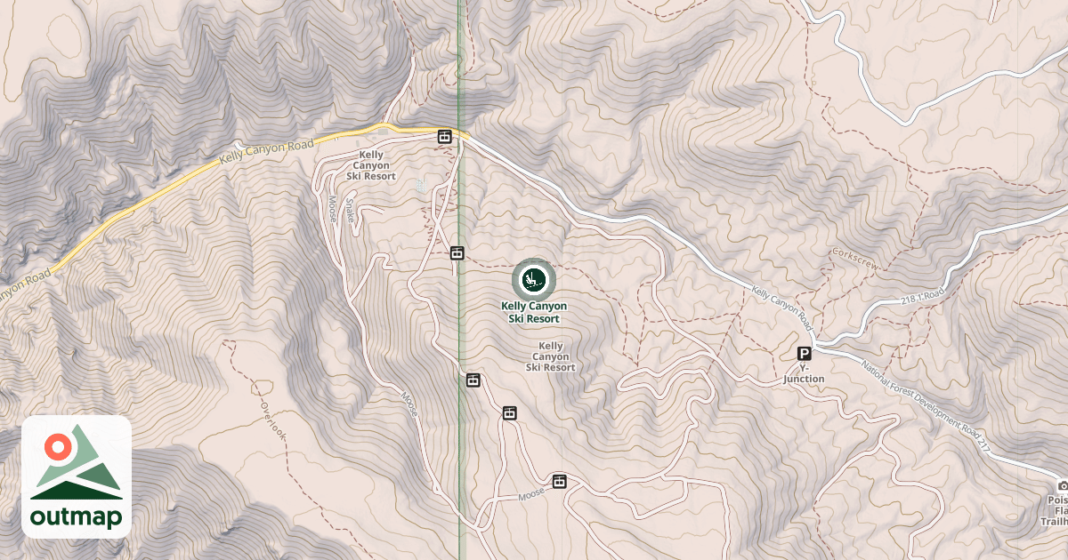 Map of Kelly Canyon Ski Resort