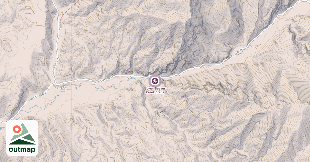 Map of Lower Beaver Creek Crags