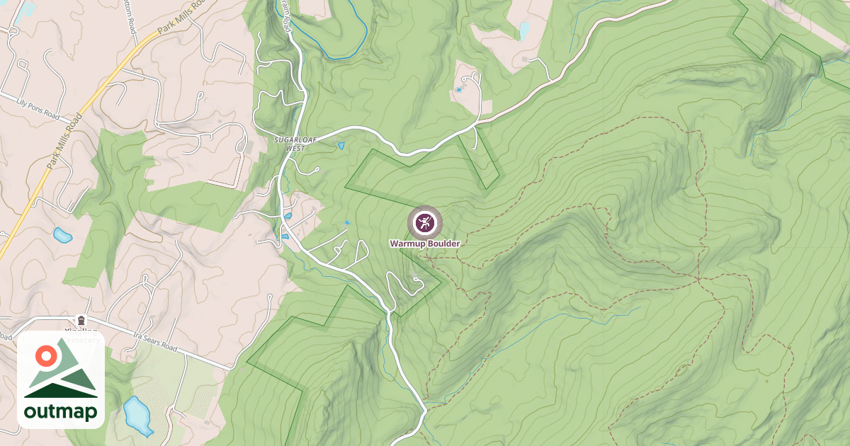 Map of Warmup Boulder