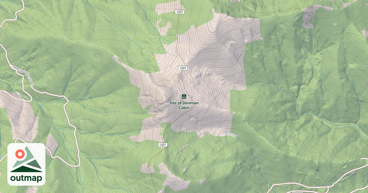 Map of Site of Denman Cabin