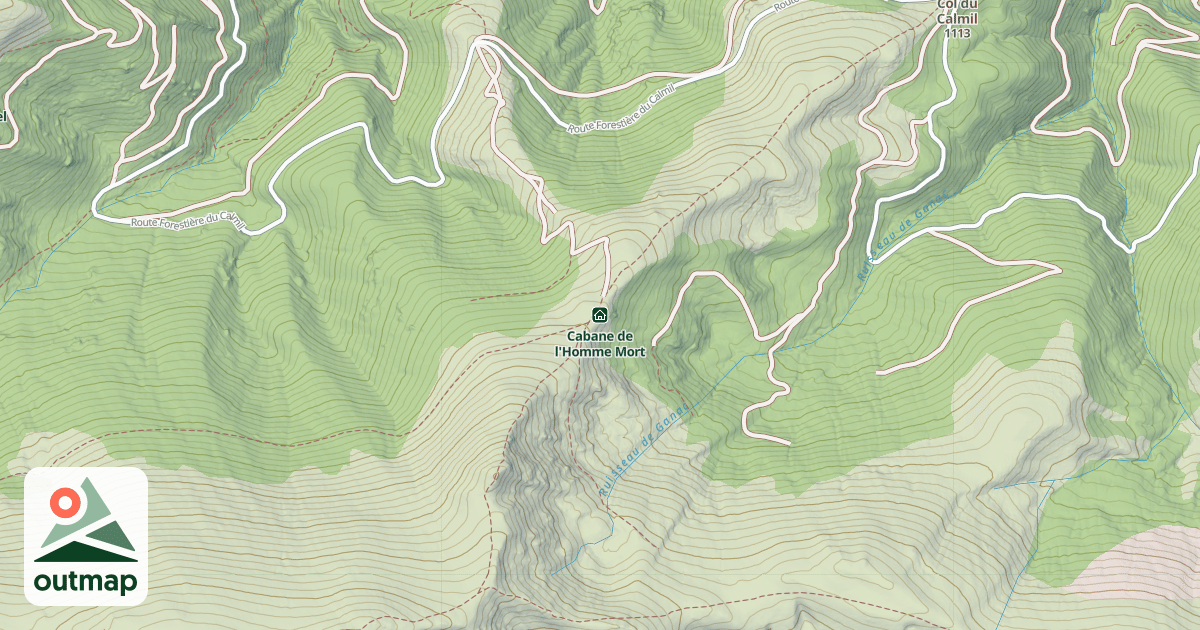 Map of Cabane de l'Homme Mort