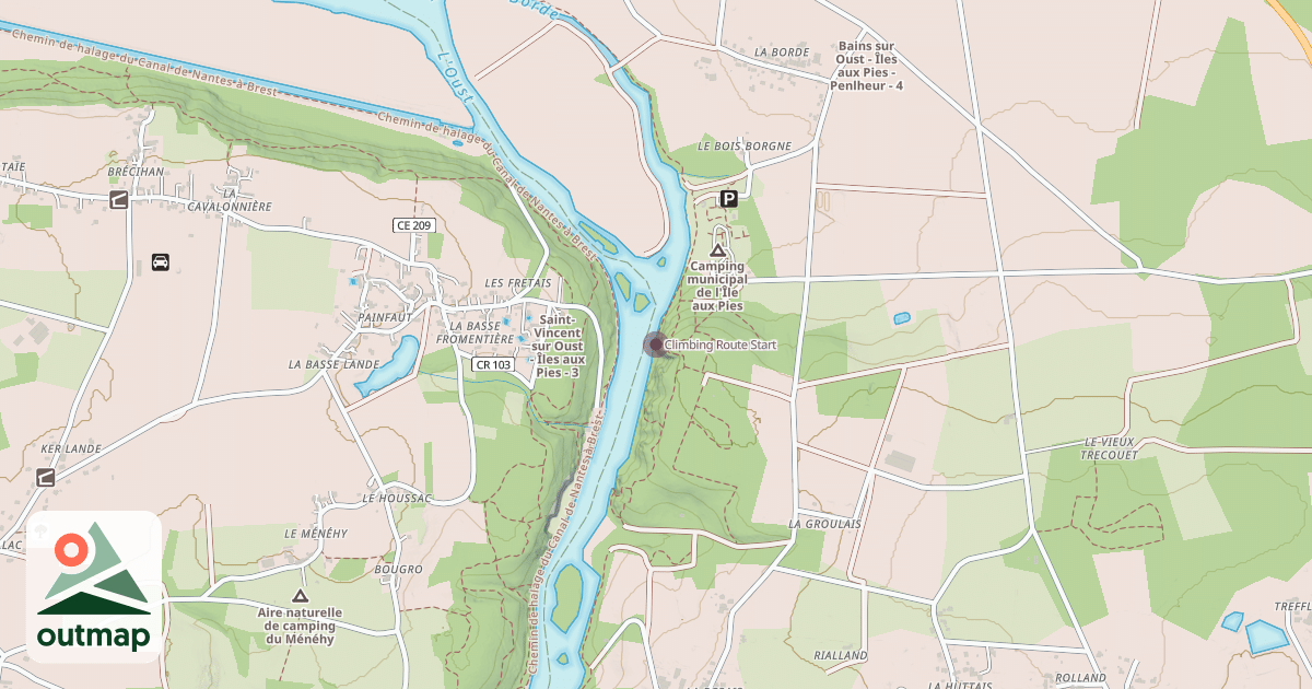 Map of Climbing Route Start