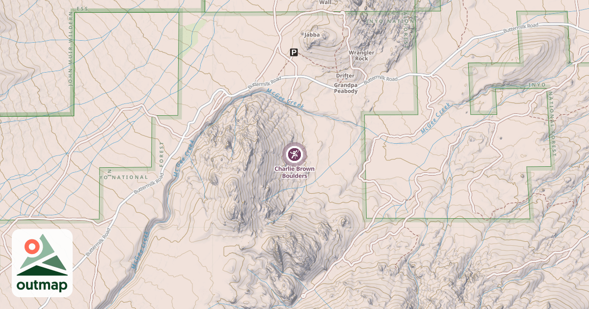 Map of Charlie Brown Boulders
