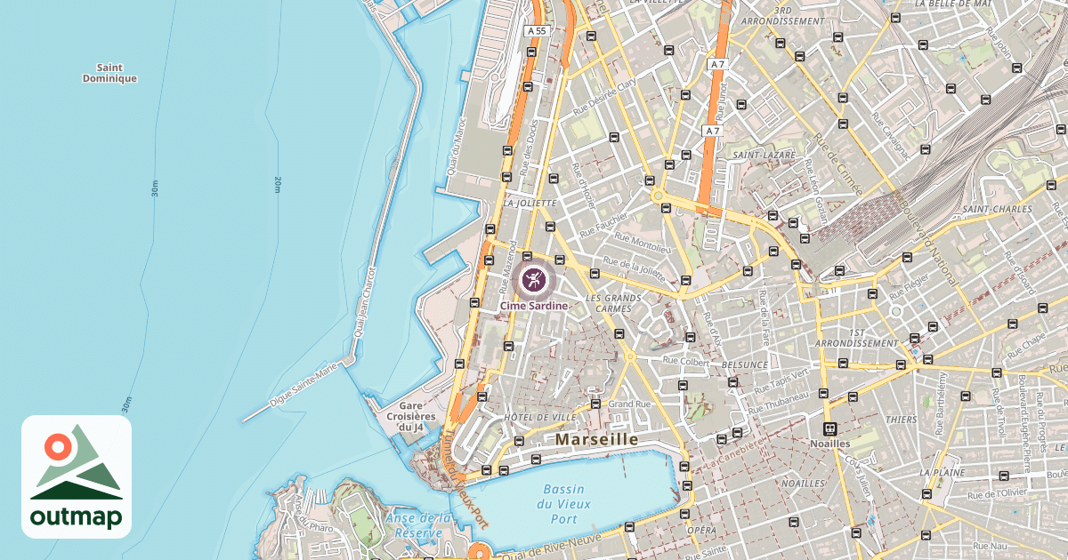 Map of Cime Sardine