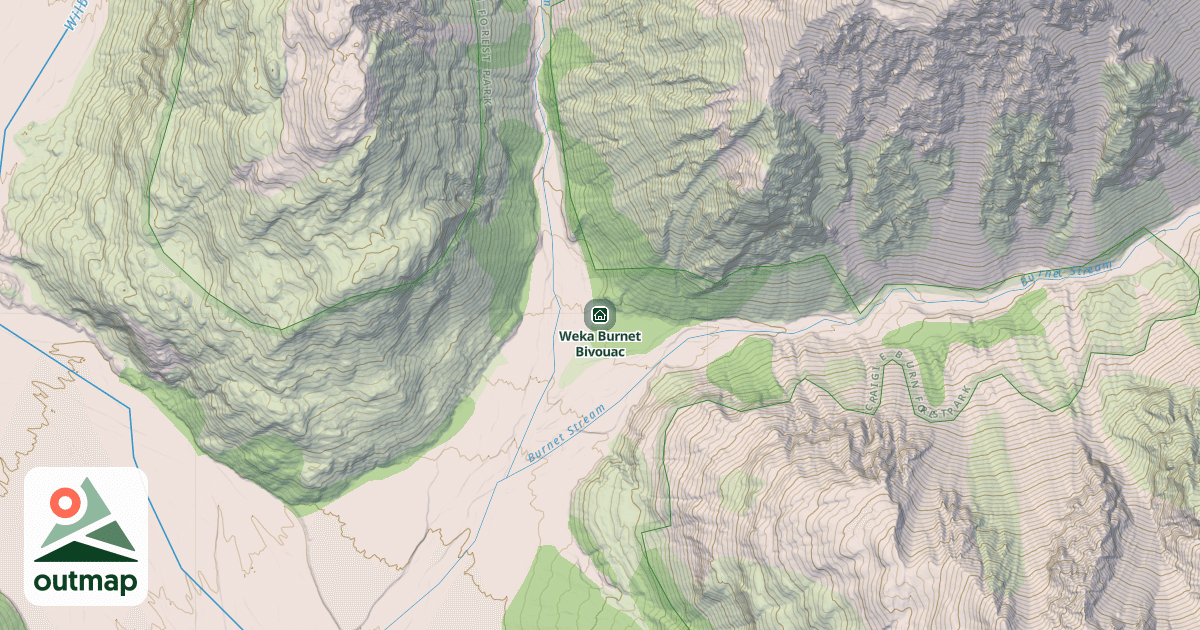 Map of Weka Burnet Bivouac