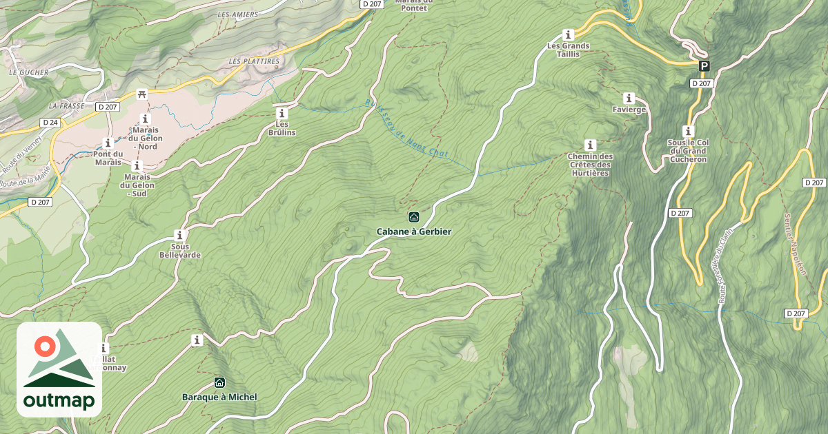 Map of Cabane à Gerbier