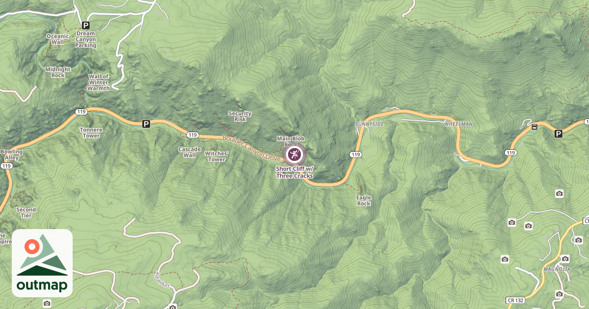 Map of Short Cliff w/ Three Cracks