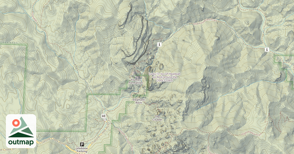 Map of Lucky 13 -to- GP Headwall -to- Rock Around the Clock