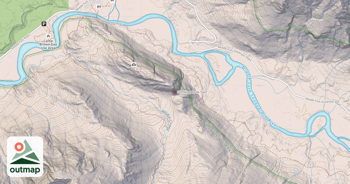 Map of Climbing Route Start