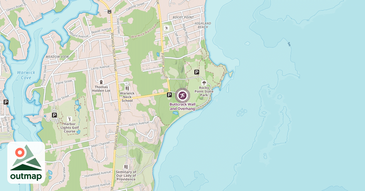 Map of Buttcrack Wall and Overhang