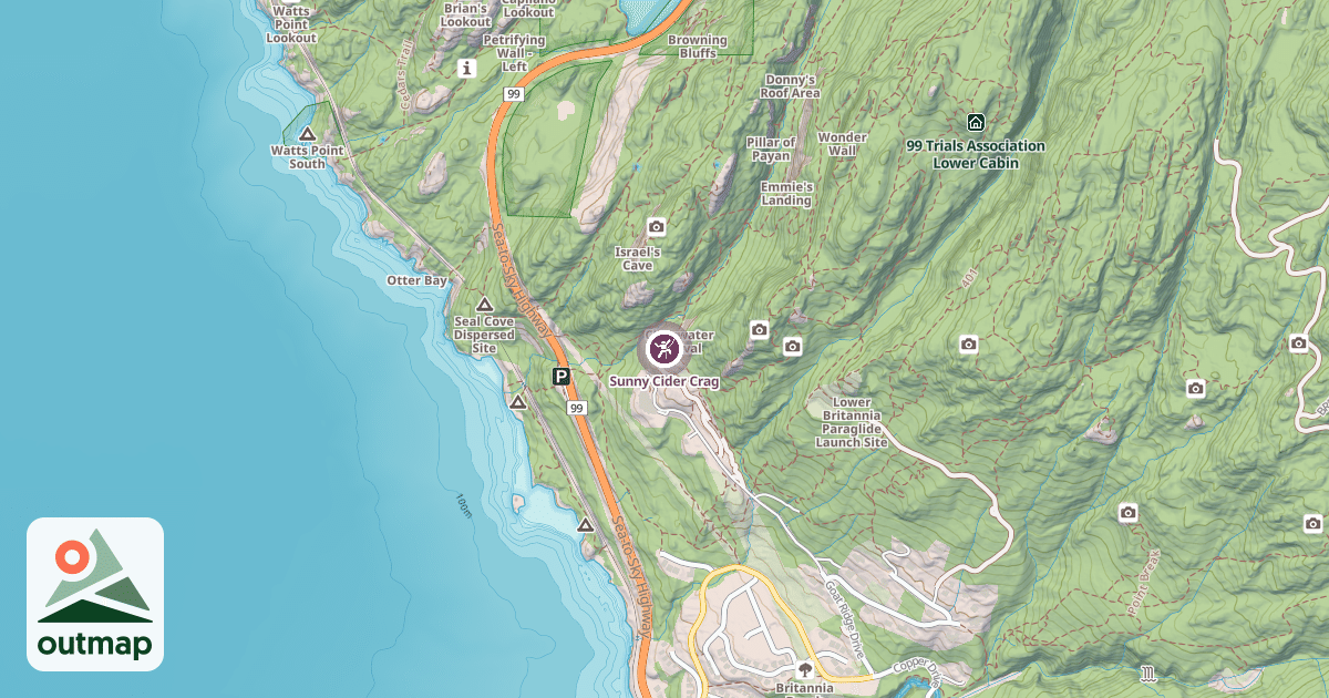 Map of Sunny Cider Crag