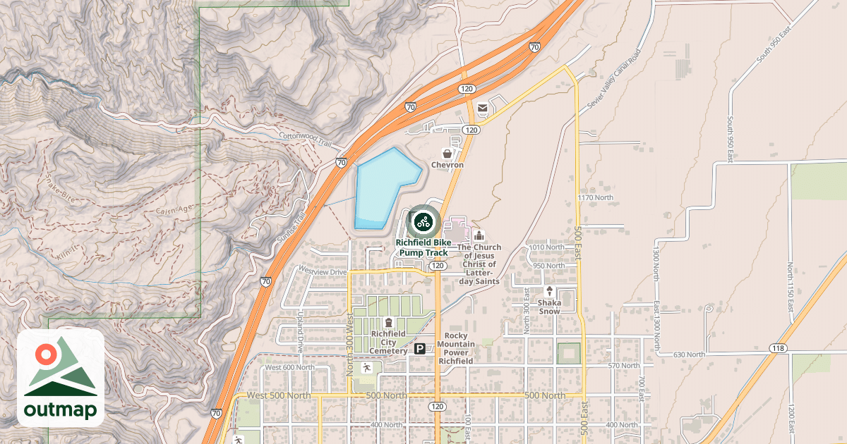 Map of Richfield Bike Pump Track
