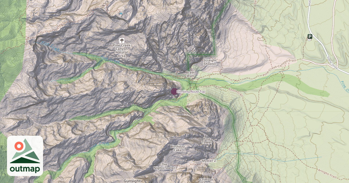 Map of Climbing Route Top