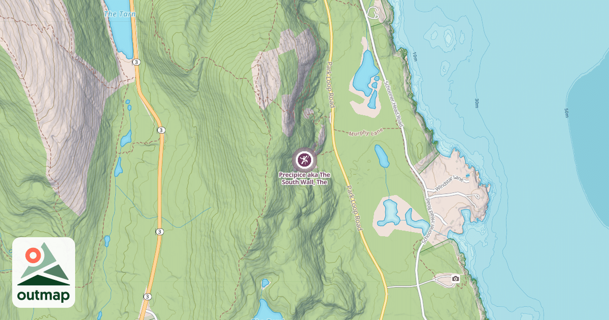 Map of Precipice aka The South Wall, The