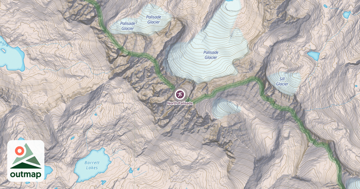 Map of North Palisade