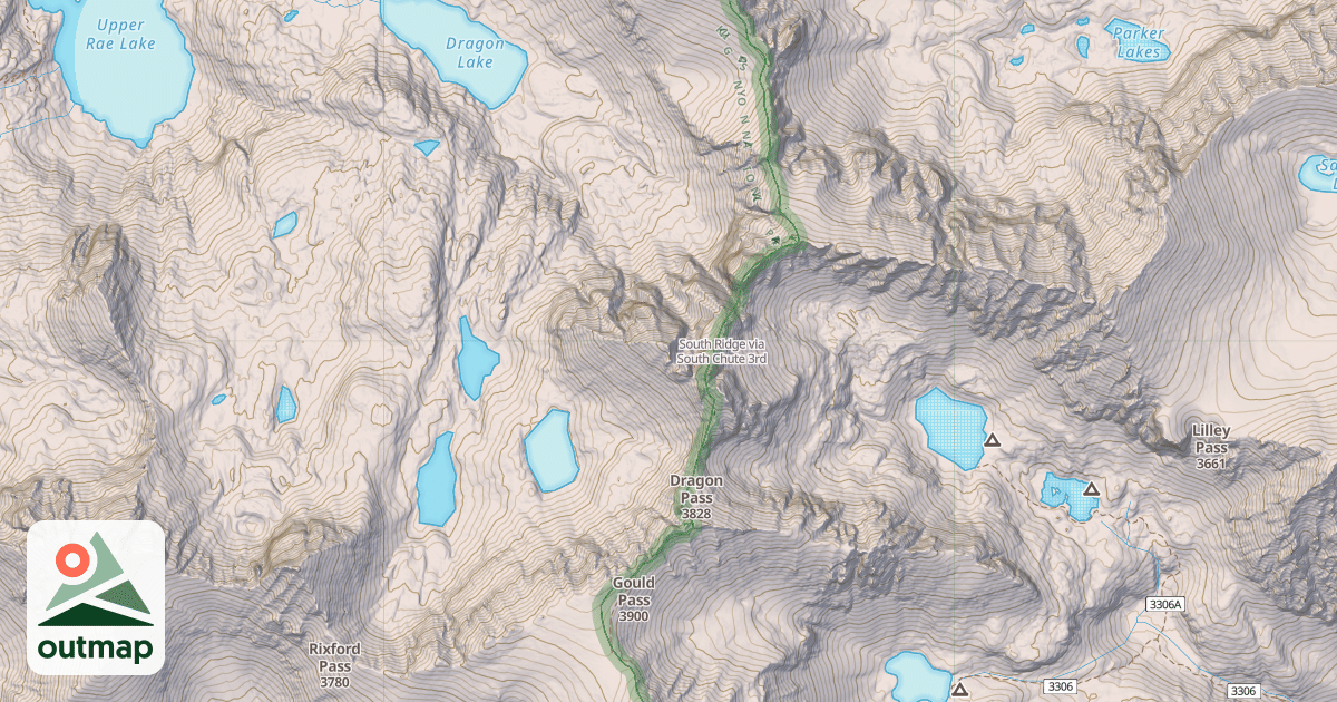 Map of South Ridge via South Chute