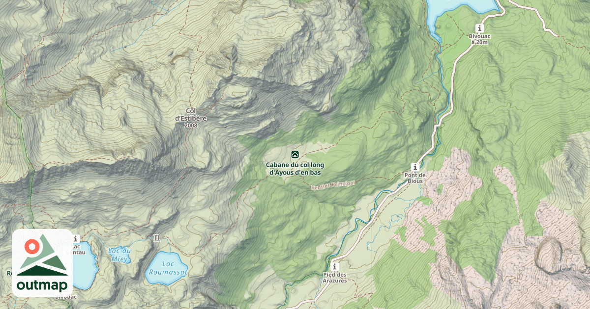 Map of Cabane du col long d'Ayous d'en bas