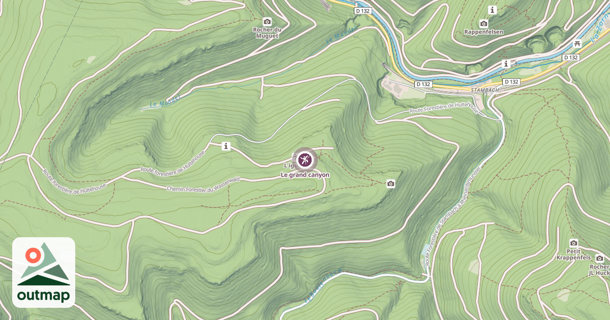 Map of Le grand canyon