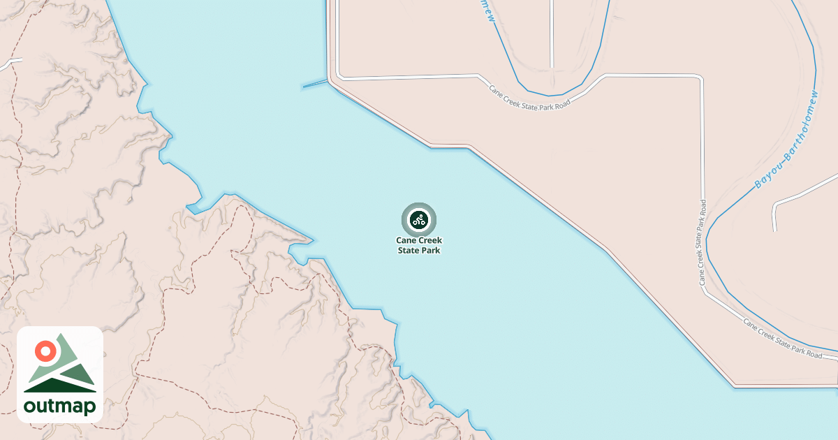 Map of Cane Creek State Park