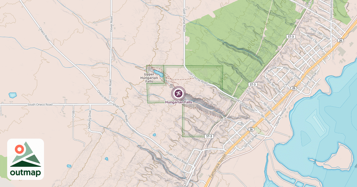 Map of Hungarian Falls