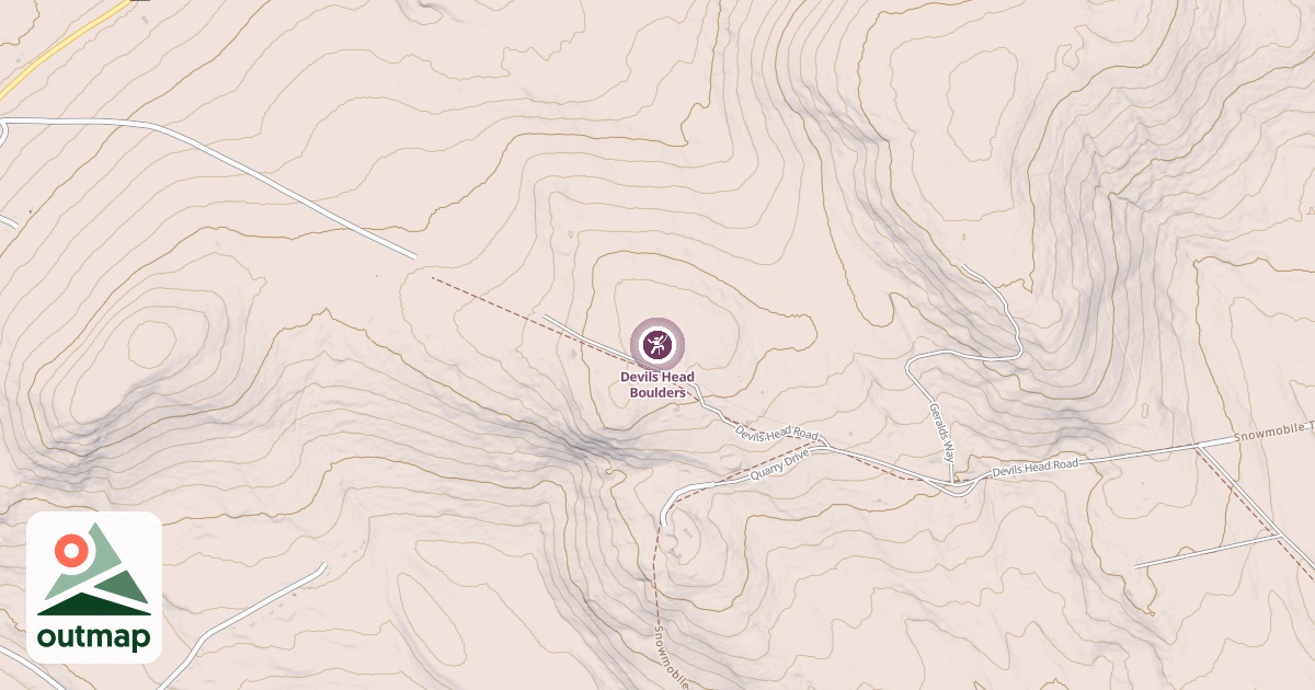 Map of Devils Head Boulders