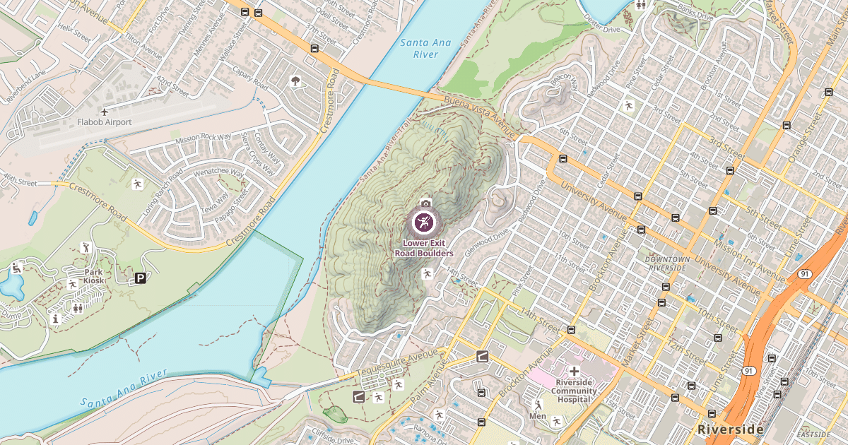Map preview of Lower Exit Road Boulders