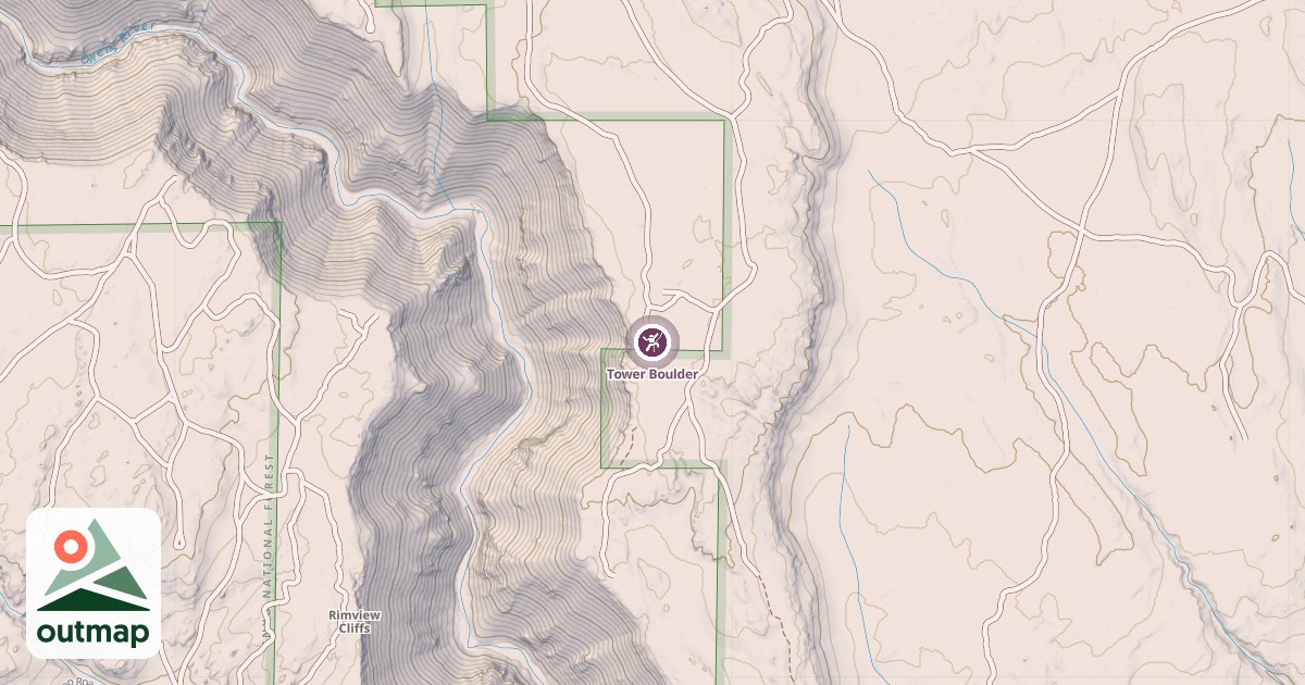 Map of Tower Boulder