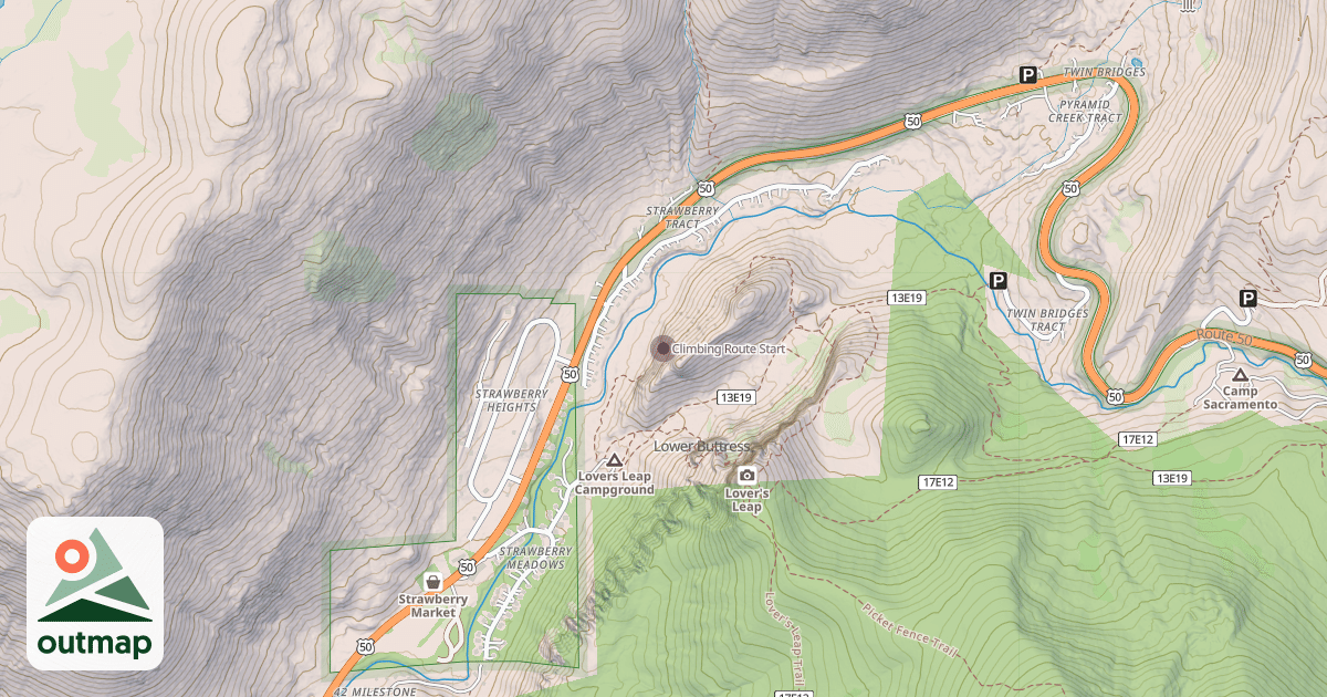 Map of Climbing Route Start